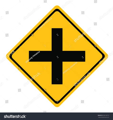 Intersection Ahead Road Sign Isolated On Stock Vector Royalty Free