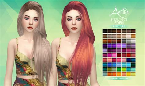 Sims 4 Hairs ~ Aveira Sims 4 Stealthics Eden Hair Retextured