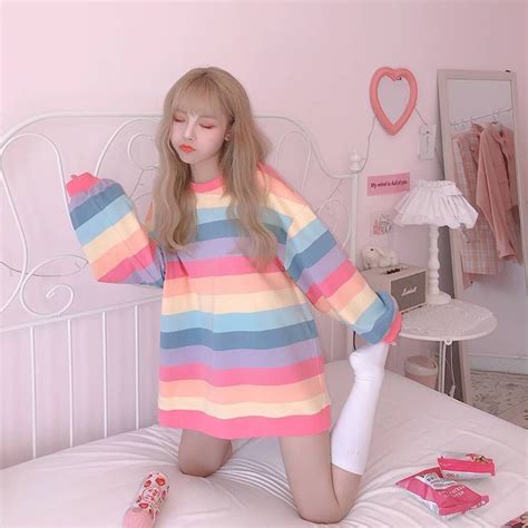 Pastel Rainbow Kawaii Aesthetic Top In 2020 Kawaii Fashion Outfits