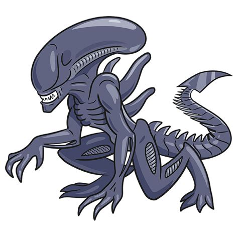 How To Draw Xenomorph Alien Step 10 Alien Drawings Space Drawings
