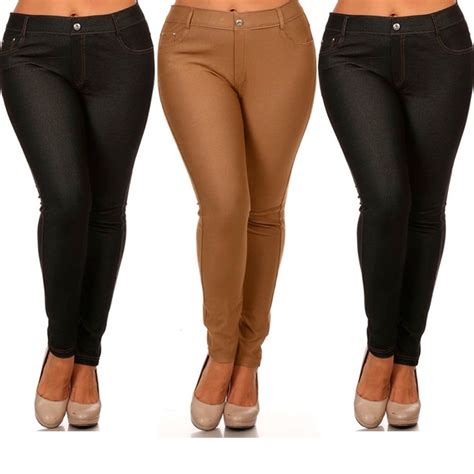 Alltopbargains 3 Pc Lot Womens Jeggings Plus Size Stretch Pants