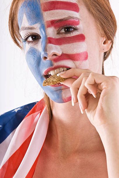 American Flag Face Paint Photos Stock Photos Pictures And Royalty Free
