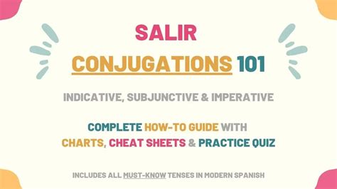 Salir Conjugation 101 Conjugate Salir In Spanish Tell Me In Spanish