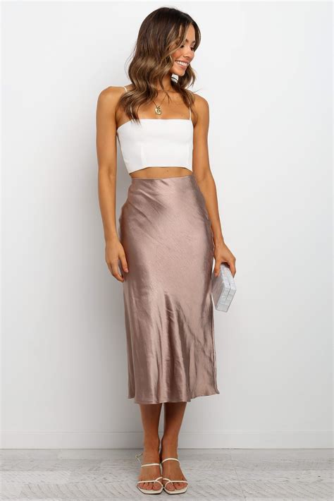 Ixavela Skirt Mocha 2 Silk Skirt Outfit Long Silk Skirt Mid