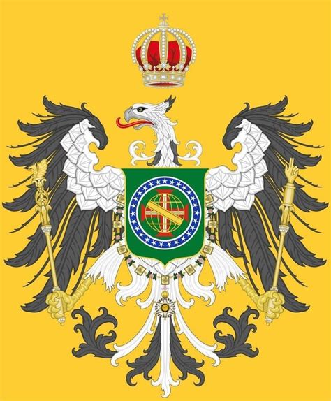 Ideia De Símbolo Nacional Brasão De Armas Bandeira Do Império Do
