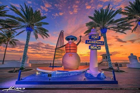 Snowman Christmas At Fort Lauderdale Beach Broward County Florida 2018 Hdr Photography By