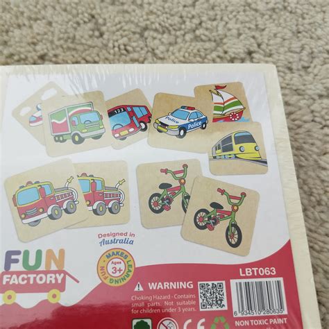 Wooden Memory Matching Game Transport Themed Advancing All Children