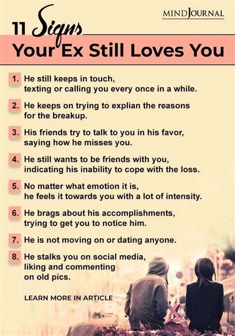 Signs Your Ex Still Loves You Mean Things To Say Still Love You Breakup