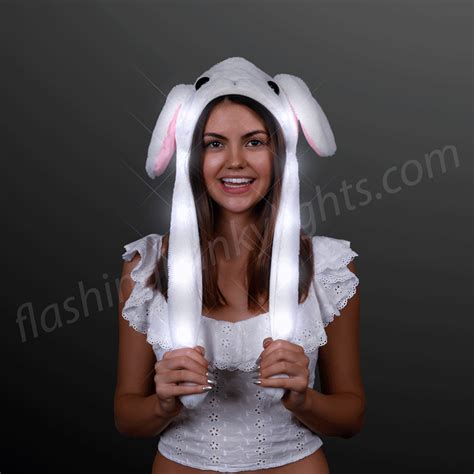 Light Up Flapping Bunny Ears Led Hat Flashingblinkylights