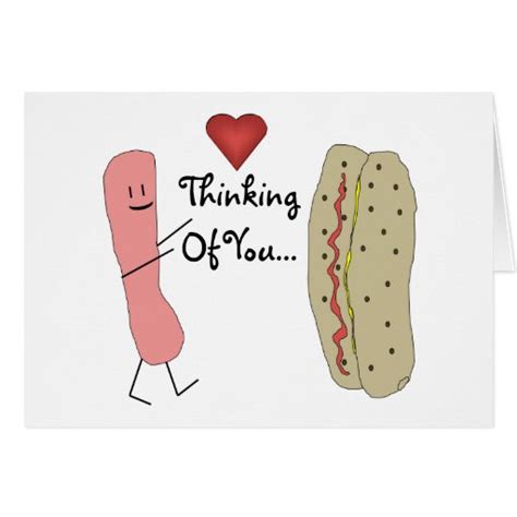 Thinking Of You Hotdog Cartoon Card Zazzle