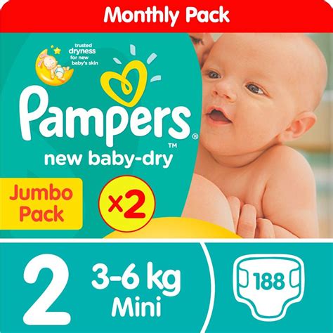 Pampers New Baby Dry Size 2 Jumbo Pack 2 X 94 Nappies Shop Today