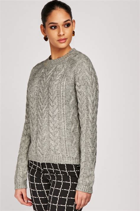 Cable Knit Grey Jumper Just 7