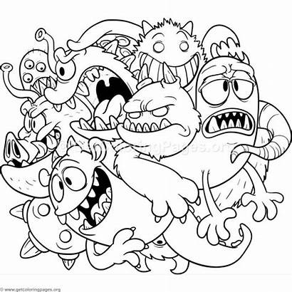 Coloring Cartoon Pages Monsters Funny Monster Cartoons