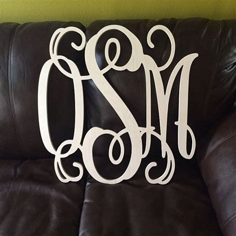 24 Inch Wooden Monogram Letters Unpainted Wood Monogram Wall Hanging