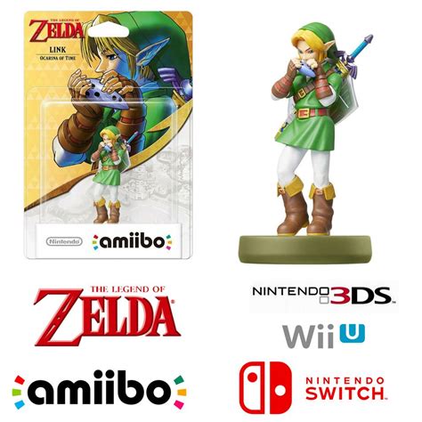 Link Ocarina Of Time Amiibo Legend Of Zelda Character Figure 3ds Wii U