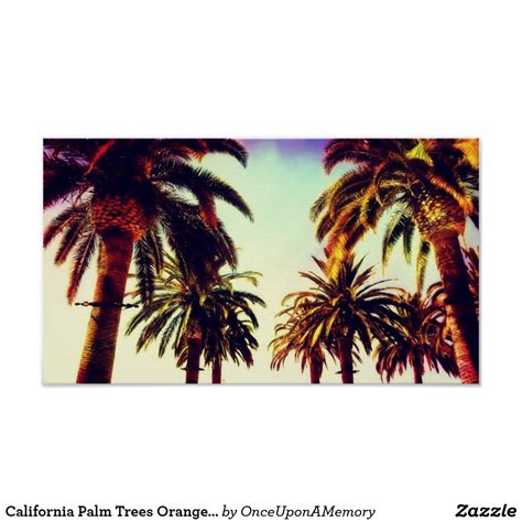 California Palm Trees Make Your Own Poster Modern Artwork Orange