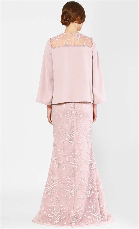 The Kurung Kedah With Full Sakura Lace In Rose Fashionvalet Lace