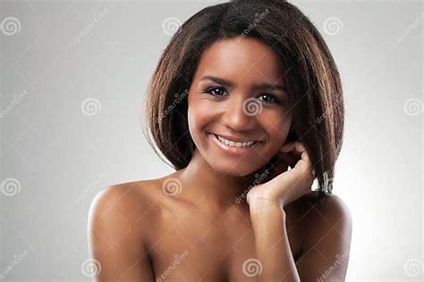 Beautiful Woman With Her Shoulders Naked Closeup Stock Image Image Of Model Happy 33064157