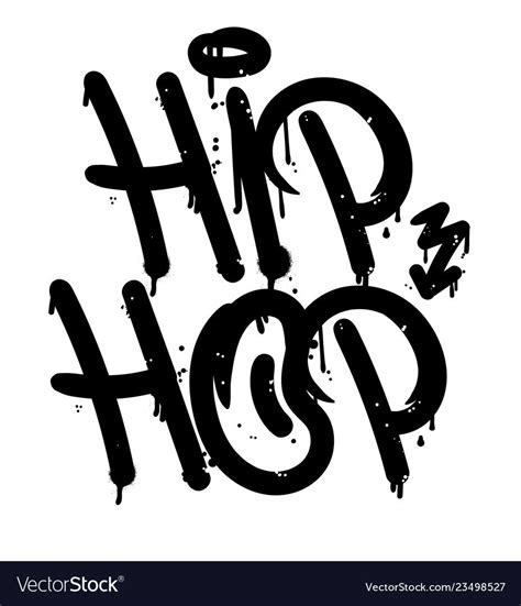 The Word Hip Hop Written In Black Ink On A White Background With Splats