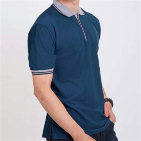 Jual Baju Kaos Kerah Polo Shirt Biru Gelap What The Heaven Shopee Indonesia