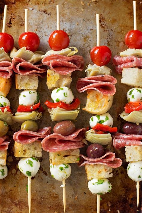 Easy Antipasto Kebobs Recipe Italian Food Party Italian Appetizers