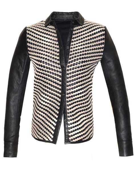 hand crafted leather pattern weaved women leather designer jacket by aarna101 on etsy woven