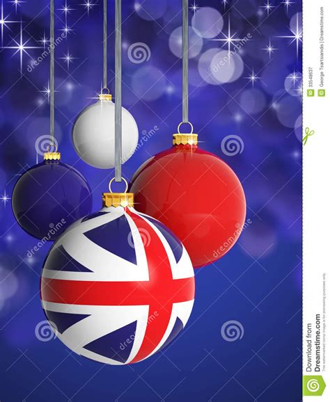 Christmas Balls With United Kingdom Flag Royalty Free Stock Photography