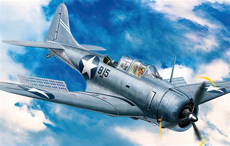 Wallpaper Bomber Art Airplane Aviation Ww2 Dive Sbd 3 Dauntless