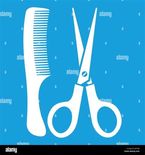 Scissors And Comb Icon White Stock Vector Image And Art Alamy