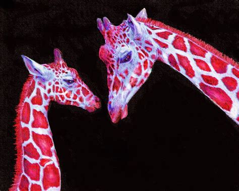 Read And Black Giraffes By Jane Schnetlage Giraffe Giraffe Painting