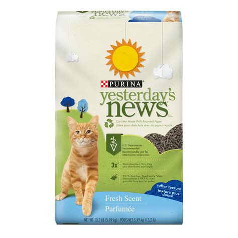 Purina Yesterdays News Non Clumping Paper Cat Litter Fresh Scent Low