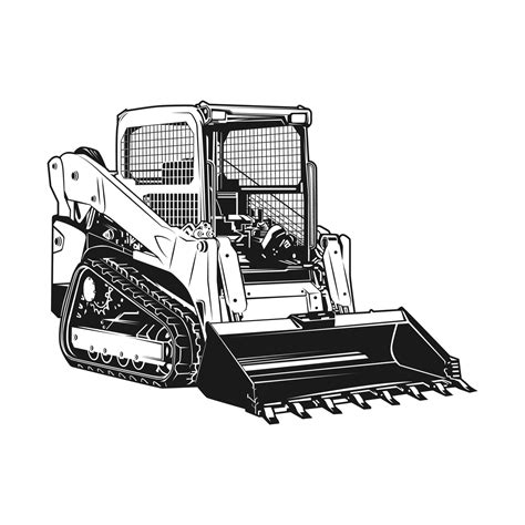 kubota SVL 75 skid steer excavation line vector 21595675 Vector Art at