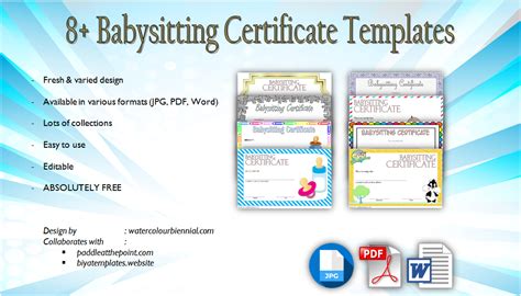 Print gic cereﬁcate(s) on cardstock and enclose inside a card. Babysitting Certificate Template [8+ LATEST DESIGNS in ...