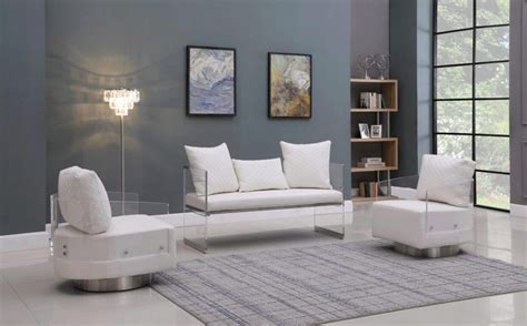 Luxury Vintage Bone White And Pu Dresden Sofa Set 3 Pcs 58170 Acme