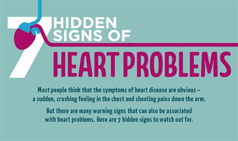 7 Hidden Signs Of Heart Problems Infographic Visualistan