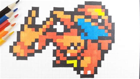 How To Draw Charizard Pokemon Pixel Art Youtube
