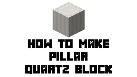 Minecraft Survival How To Make Pillar Quartz Block Youtube