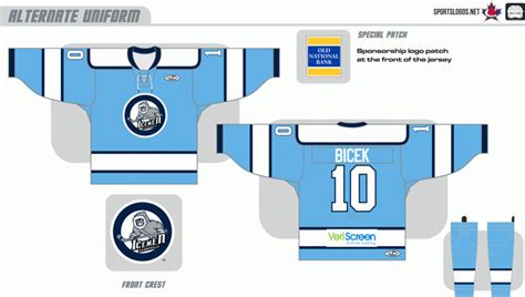 Evansville Icemen Alternate Uniform Central Hockey League Cehl