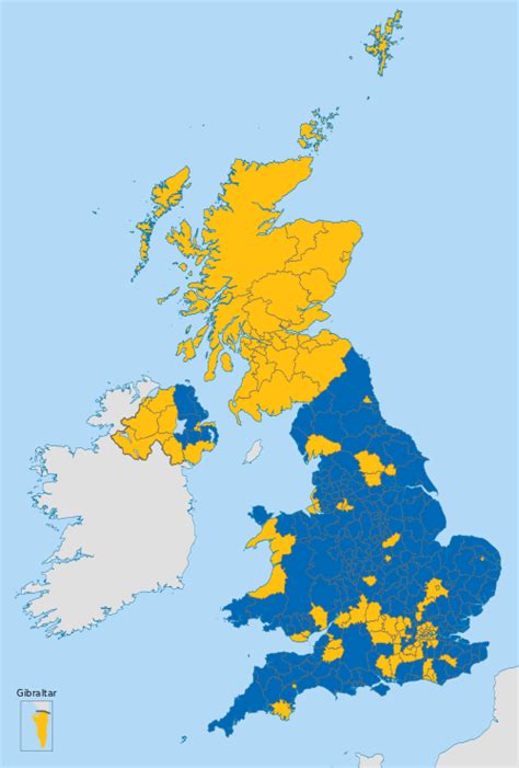 Uk Votes To Quit Eu Map Of How Britain Voted In The Brexit Referendum