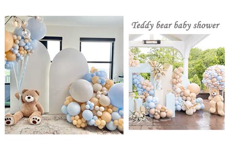 Amazon Com DIY Blue Brown Baby Shower Balloons 146pcs Blue Coffee