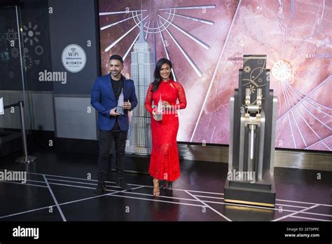 Miss America Nina Davuluri And Singer Jay Sean Participate In The Ceremonial Lightning Of