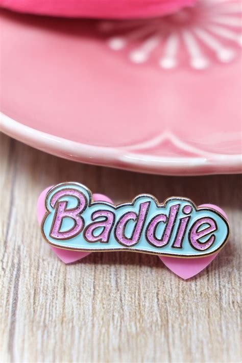 Baddie Baddie Enamel Pin Pink Pin Glitter Pin Barbie Pin Etsy
