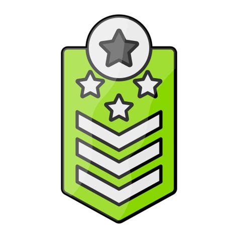 Military Rank Generic Thin Outline Color Icon