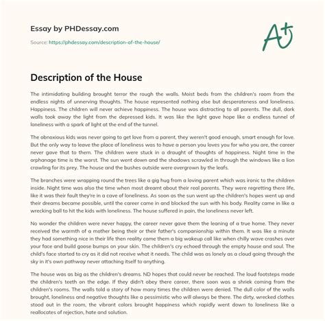 Description Of The House 500 Words