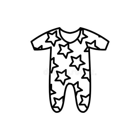 Simple Baby Pajamas Outline Vector Icon Eps 10 Kids Fashion Flat