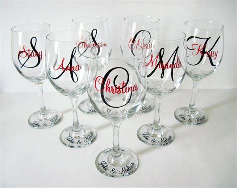 Choose Your Quantity Personalized Wine Glasses Bridesmaids Wine Glasses Bridesmaids Ts