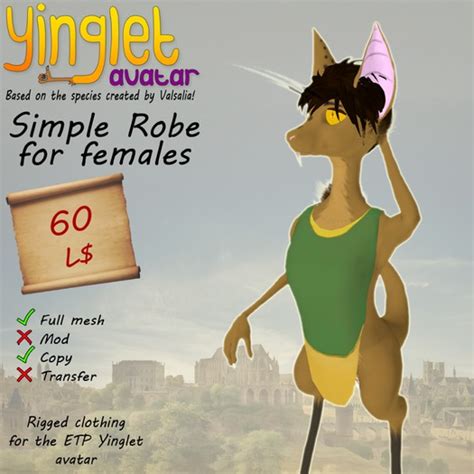 Second Life Marketplace Etp Yinglet Simple Robe