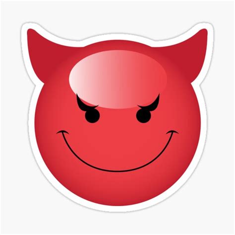 Devil Emoji Smiling Red Satan Emoticon Face Sticker For Sale By