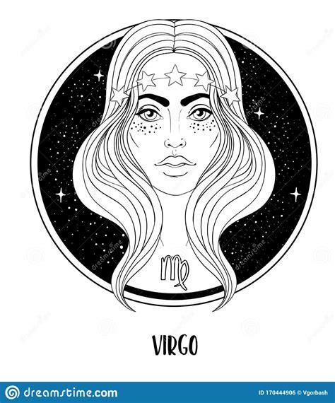 Illustration Of Virgo Astrological Sign As A Beautiful