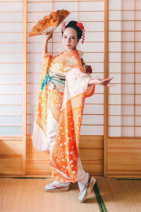 Asian Woman In Traditional Kimono Clothing By Stocksy Contributor